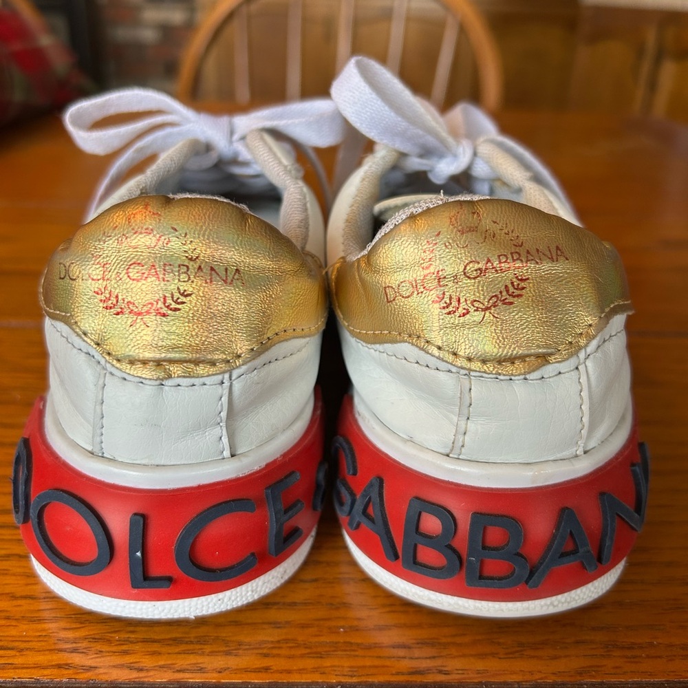 Dolce&Gabbana inspired sneakers. 
Good condition. 1 small nick on 1 shoe.